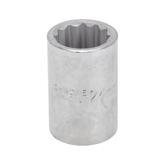 Unique Bargains Heavy Duty Impact Socket Hardware Tool for Car Motorcycle Dirtbike Durable High Carbon Steel 55mm Length 1 Pcs Silver Tone 6 Point 24mm 19mm Drive