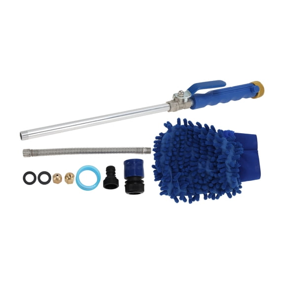 Unique Bargains Heavy Duty Water Hose Nozzle High Pressure Car Garden Hose Nozzle Adjustable Hand Sprayer for Gardening Vehicle Outdoor Washer Pet Showering Blue 1Pcs