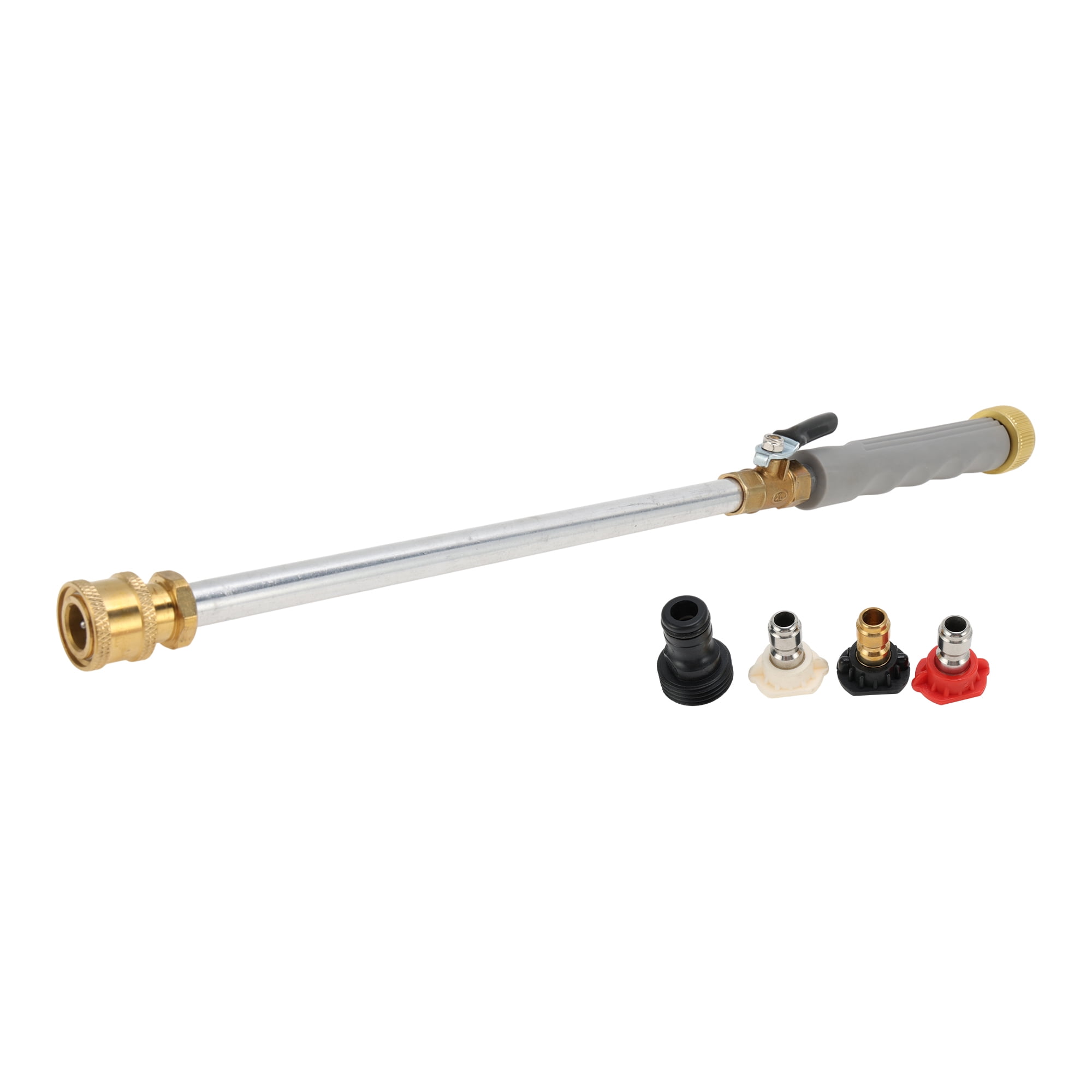 Unique Bargains Heavy Duty Water Hose Nozzle High Pressure Car Garden Hose Nozzle Adjustable Hand Sprayer for Gardening Vehicle Outdoor Washer Pet Showering Aluminum Alloy Copper TPR Gray
