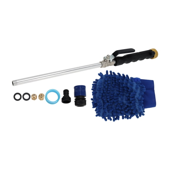 Unique Bargains Heavy Duty Water Hose Nozzle High Pressure Car Garden Hose Nozzle Adjustable Hand Sprayer for Gardening Vehicle Outdoor Washer Pet Showering Aluminum Alloy Copper TPR Black