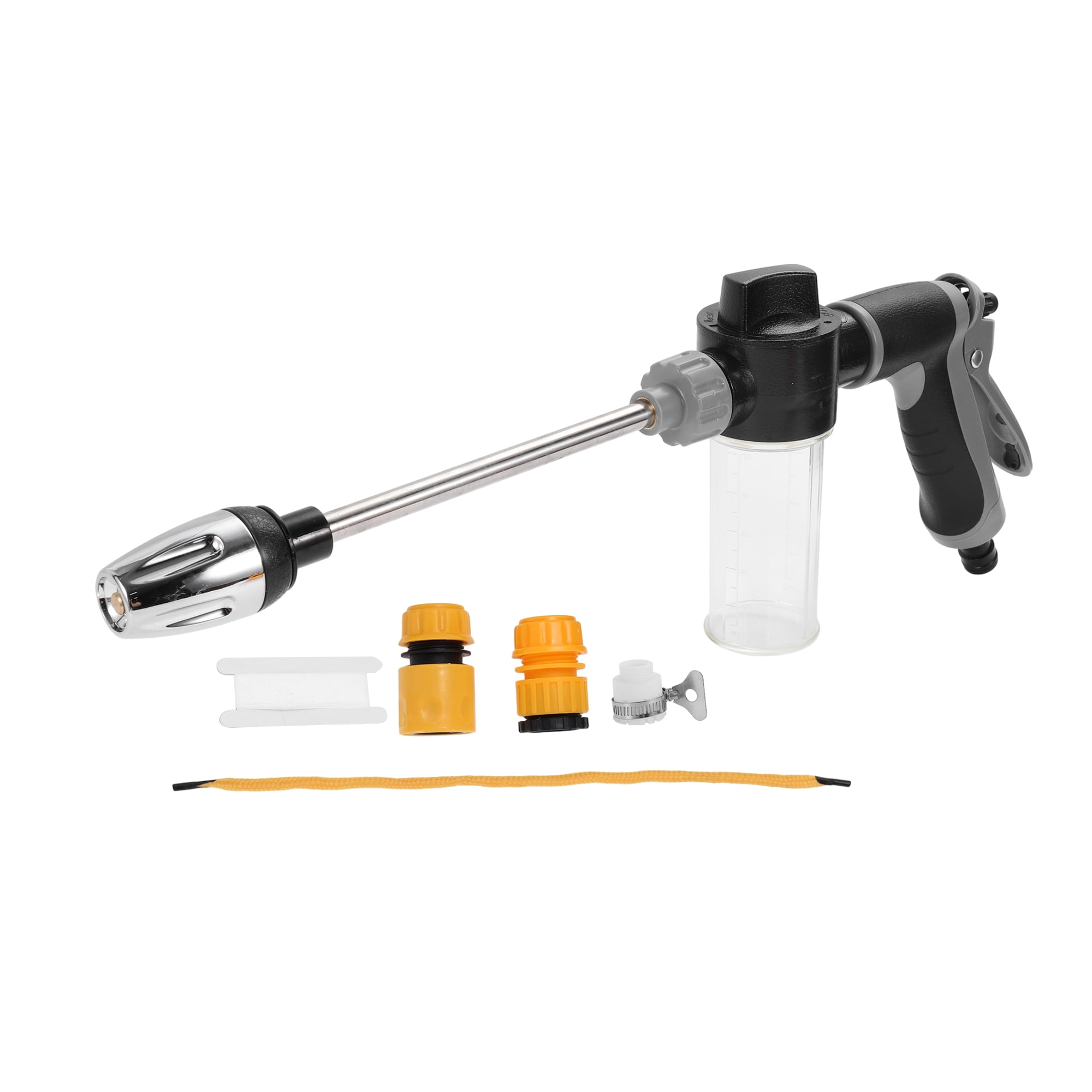 Unique Bargains Heavy Duty Water Hose Nozzle High Pressure Car Garden Hose Nozzle Adjustable Hand Sprayer for Gardening Vehicle Outdoor Washer Pet Showering Black