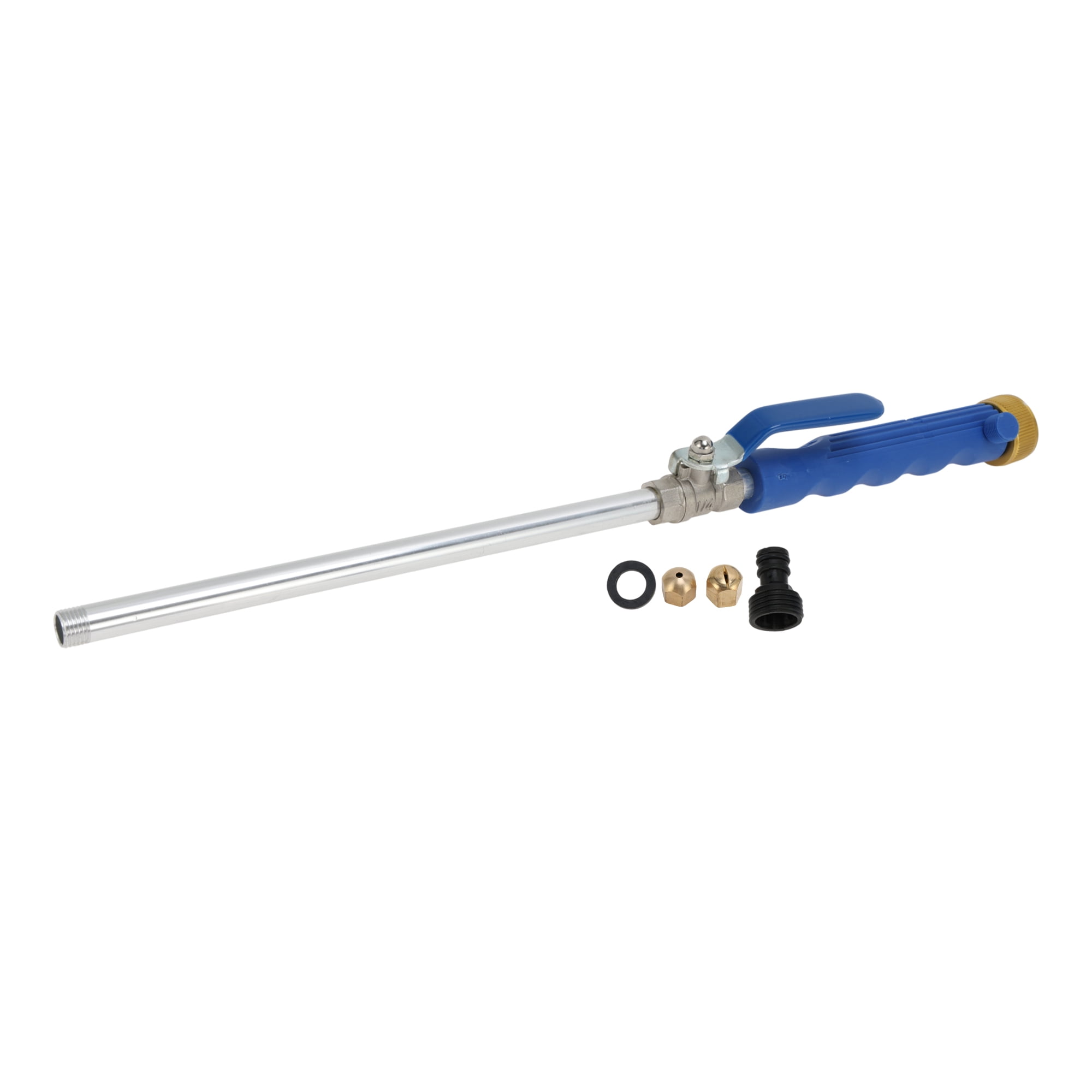 Unique Bargains Heavy Duty Water Hose Nozzle High Pressure Car Garden Hose Nozzle Adjustable Hand Sprayer for Gardening Vehicle Outdoor Washer Pet Showering Aluminum Alloy Copper TPR Blue 1Pc