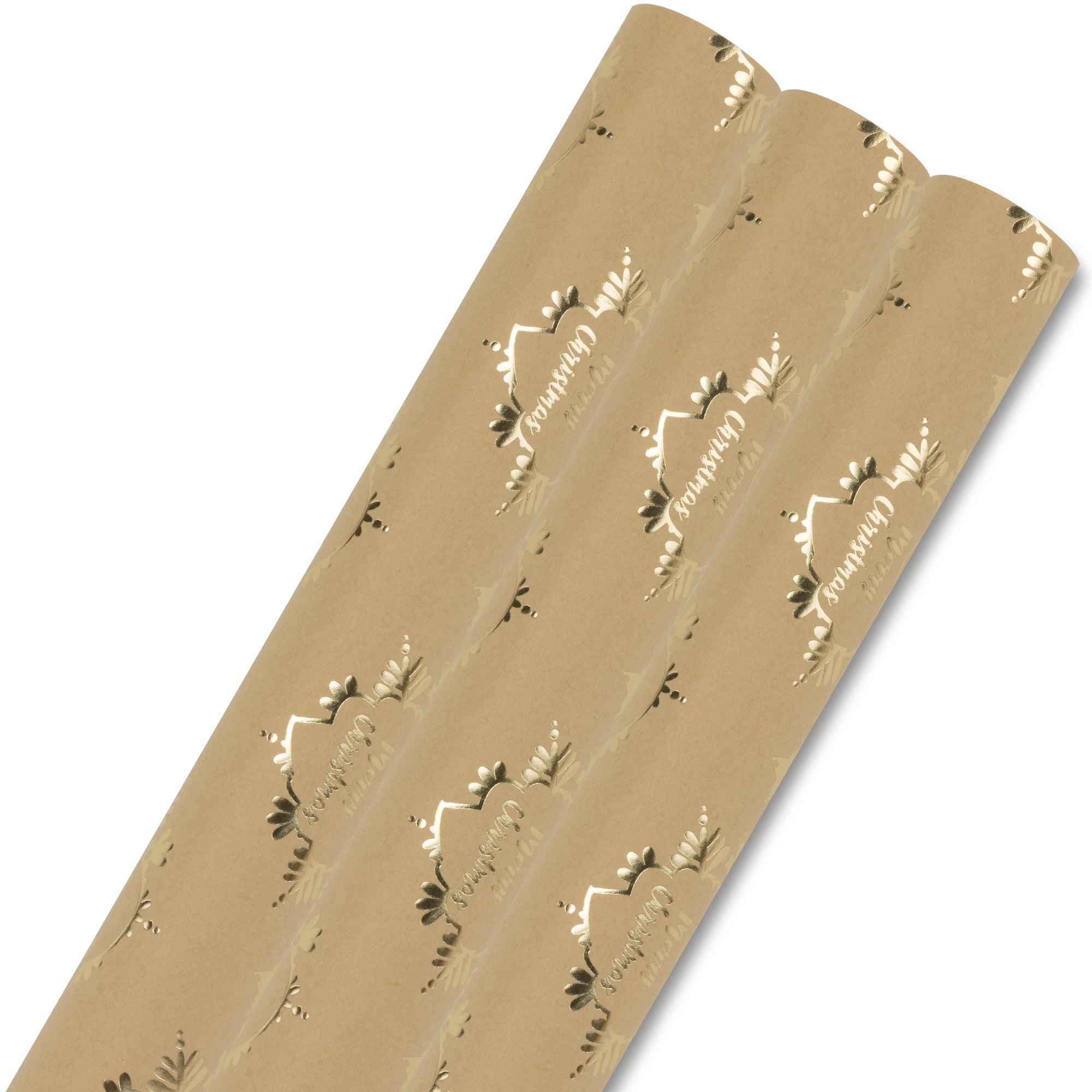 Unique Bargains Heavyweight Christmas Wrapping Paper for Gifts Old Man Gold 27.6"x 19.7"