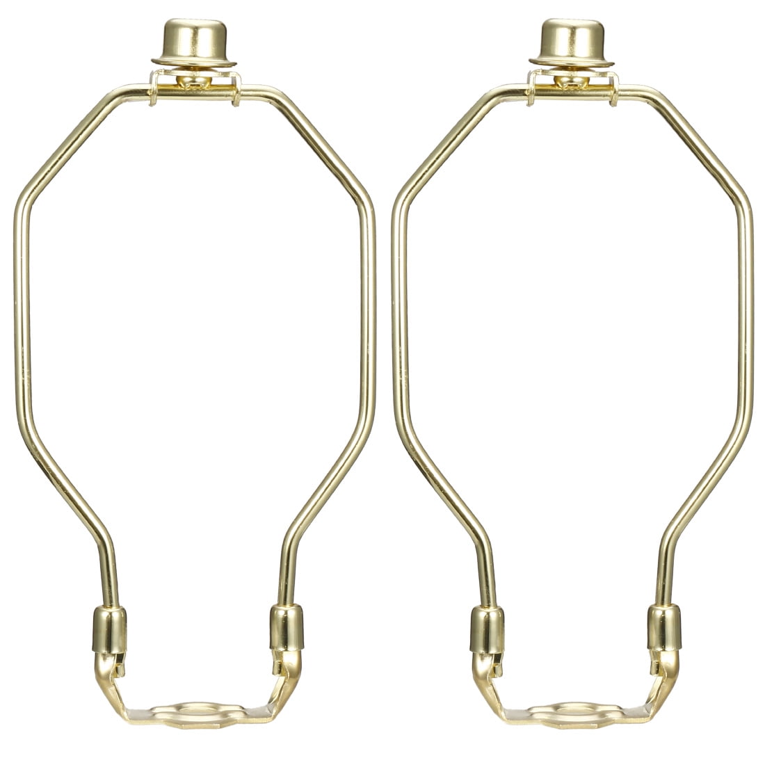 Unique Bargains Height Lamp Harp Finial Harp Holder Set Polished Brass 8", 2 Pack
