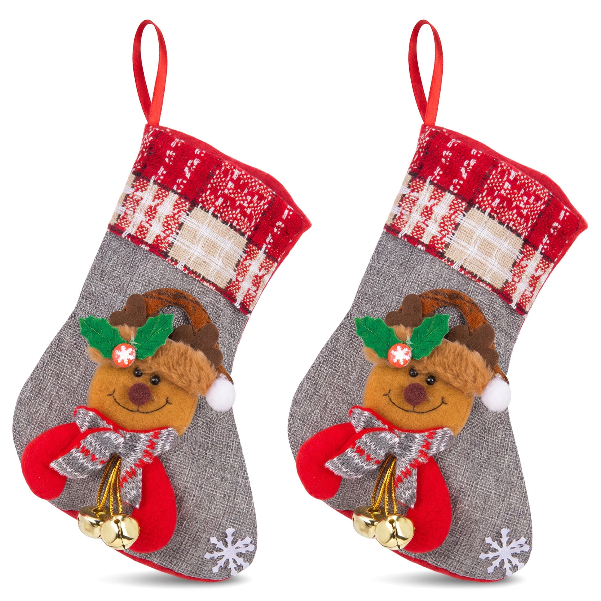 Unique Bargains Heritage Character Christmas Stocking Double Layer Timeless Sock Gray 8"