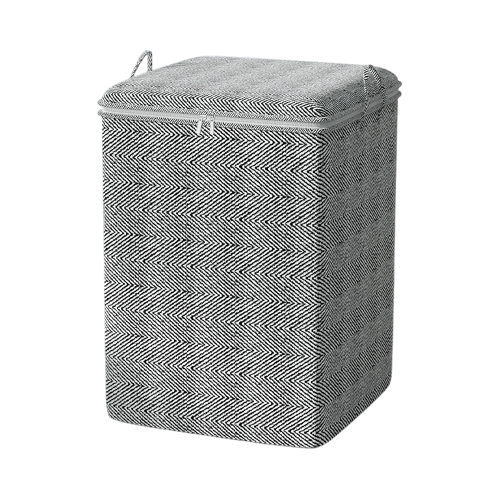 Unique Bargains Herringbone Storage Bag Storage Bins Gray 1 Pc 19.69"x19.69"x27.56"