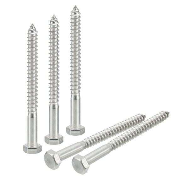 Unique Bargains Hex Head Lag Screws Bolts, 5/16' x 3-1/2' 304 Stainless Steel Partial Thread Wood Screws, 20 Pack