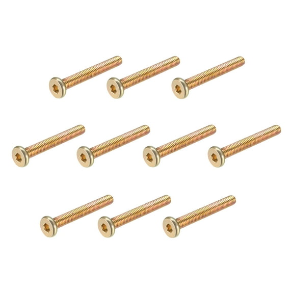 Unique Bargains Hex Socket Machine Screws Carbon Steel Furniture Screw Hex Socket Machine Screws M6x1.77" 10Pcs