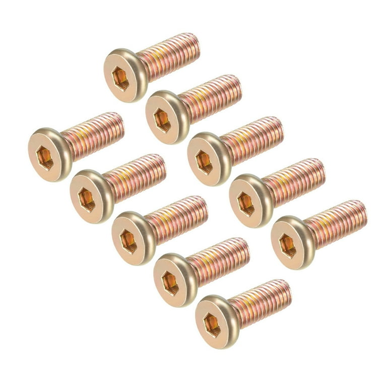 10PCS M6x70mm Hex Socket Machine Screws - Zinc Plated Carbon Steel Furniture Bolts