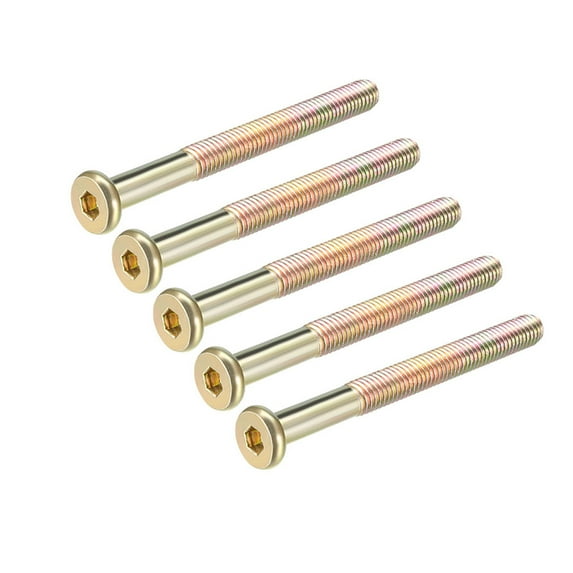 Unique Bargains Hex Socket Machine Screws Carbon Steel Furniture Screw Hex Socket Zinc Plated Half Thread M8x3.15" 5Pcs