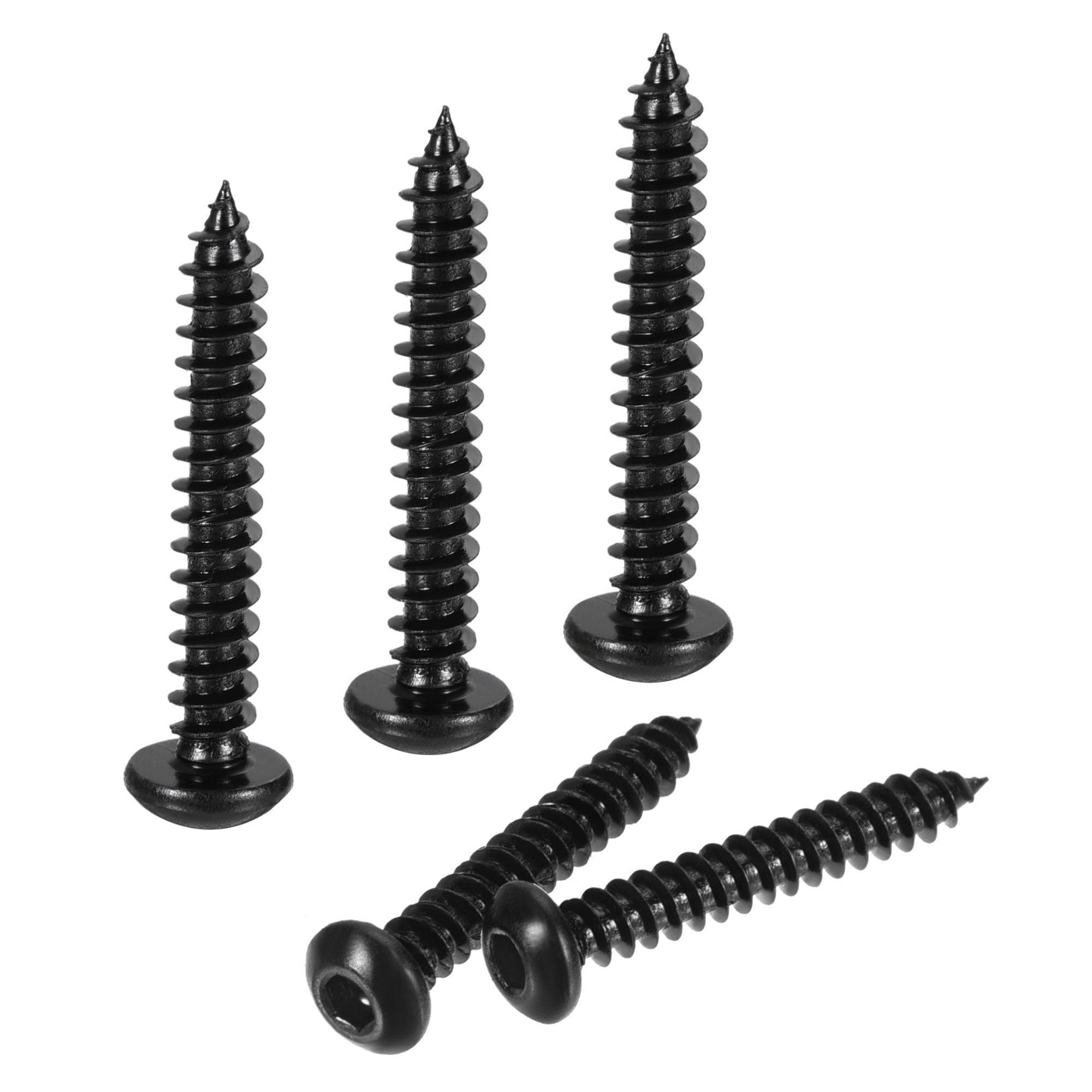 Unique Bargains Hex Socket Self Tapping Screws Made of Carbon Steel Black M3 x 20mm