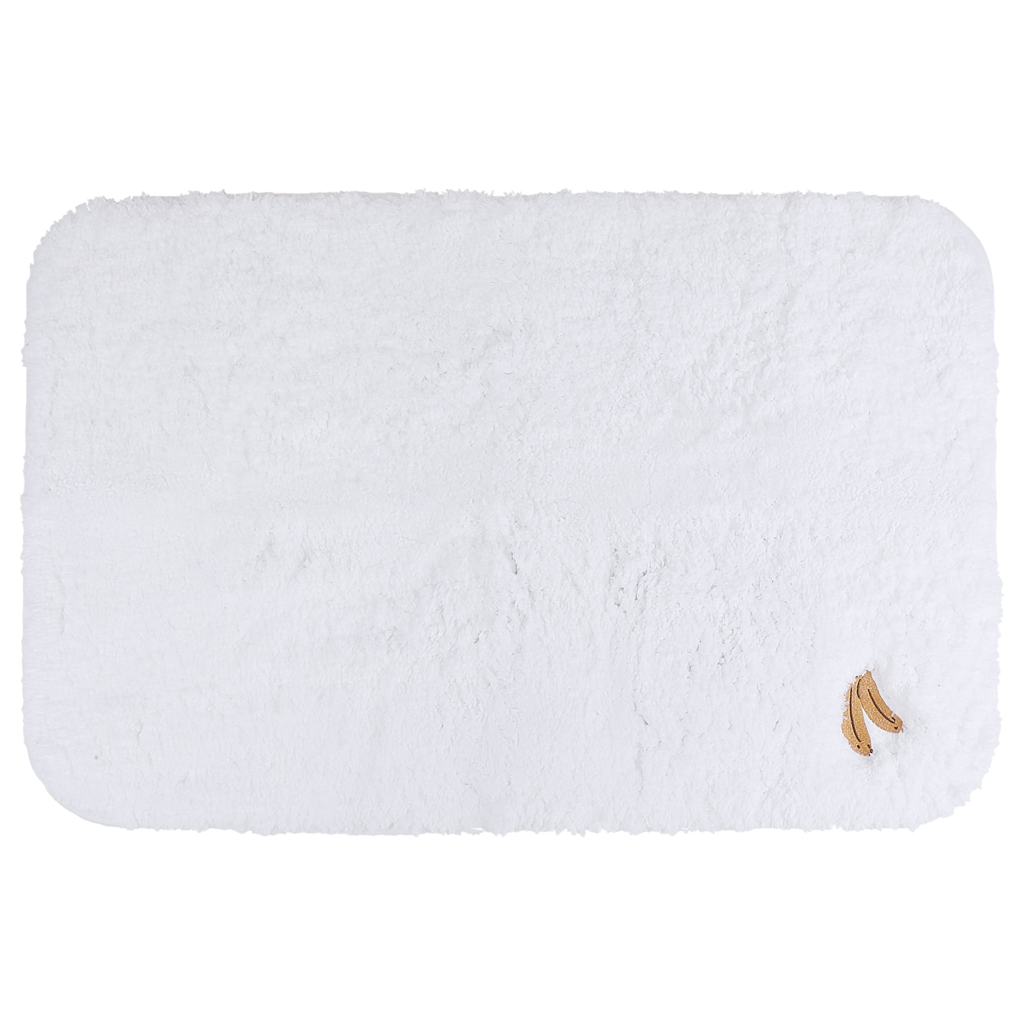 Unique Bargains High-End Plush Absorbent Microfiber Bath Mat White Banana 24" x 16"