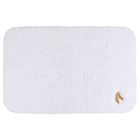 Unique Bargains High-End Plush Absorbent Microfiber Bath Mat White Banana 24" x 16"