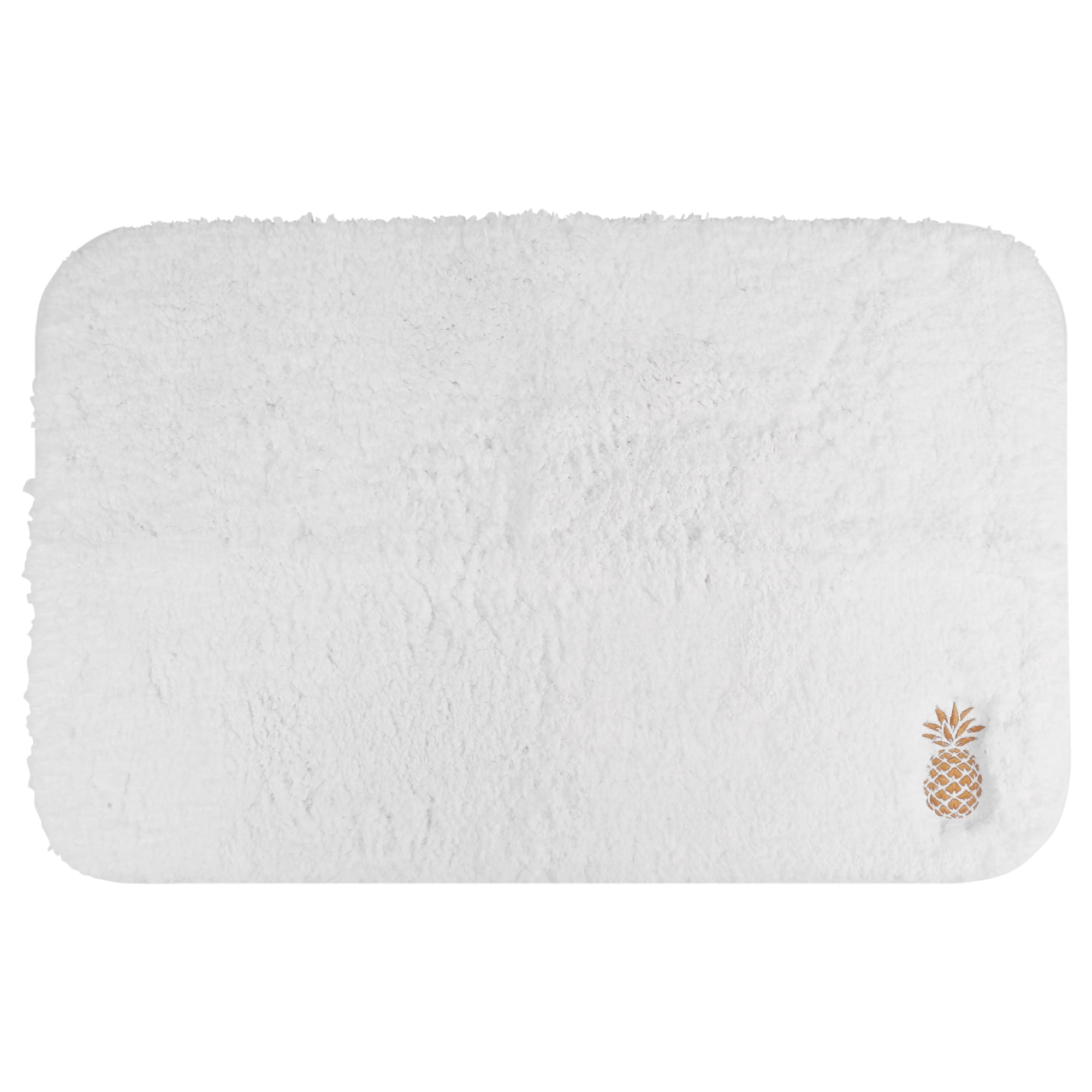 Unique Bargains High-End Plush Absorbent Microfiber Bath Mat White Pineapple 32" x 20"