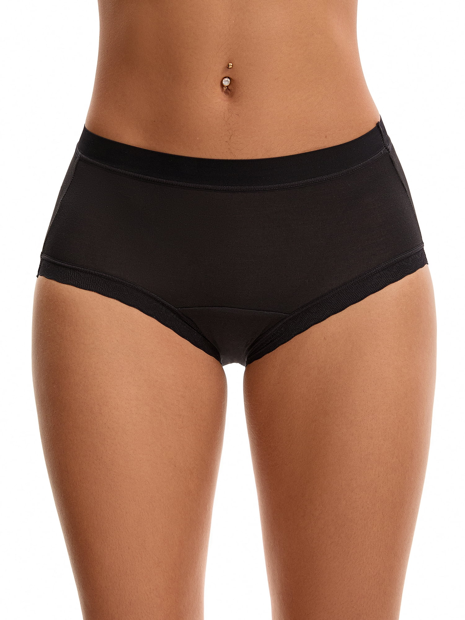 Unique Bargains High Rise Full Coverage Soft Briefs 2XL Black
