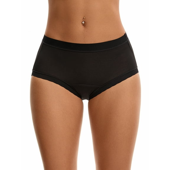 Unique Bargains High Rise Full Coverage Soft Briefs XL Black