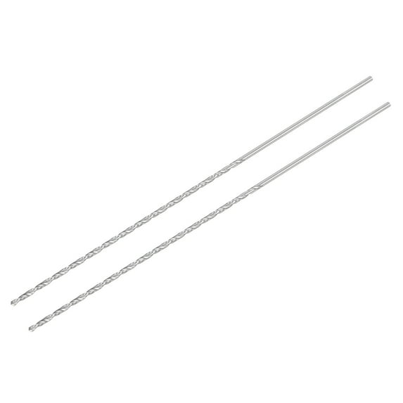 Unique Bargains High Speed Steel Extended Twist Drill Bits, 2mm Drill Dia. 160mm Length 2Pack