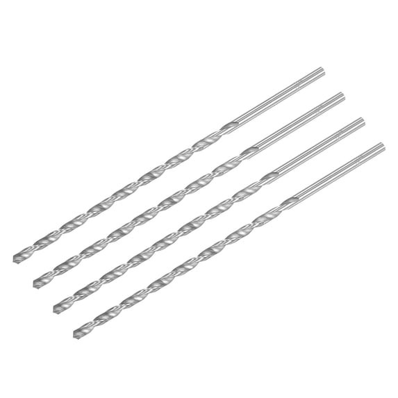 Unique Bargains High Speed Steel Extended Twist Drill Bits, 5mm Drill Dia. 200mm Length 4Pack