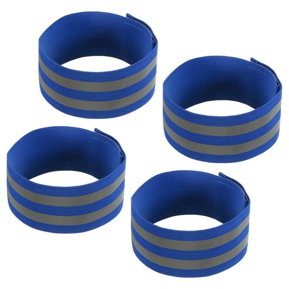 Unique Bargains High Visibility Night Caution Reflective Bands for Arm Blue 14x2 Inch