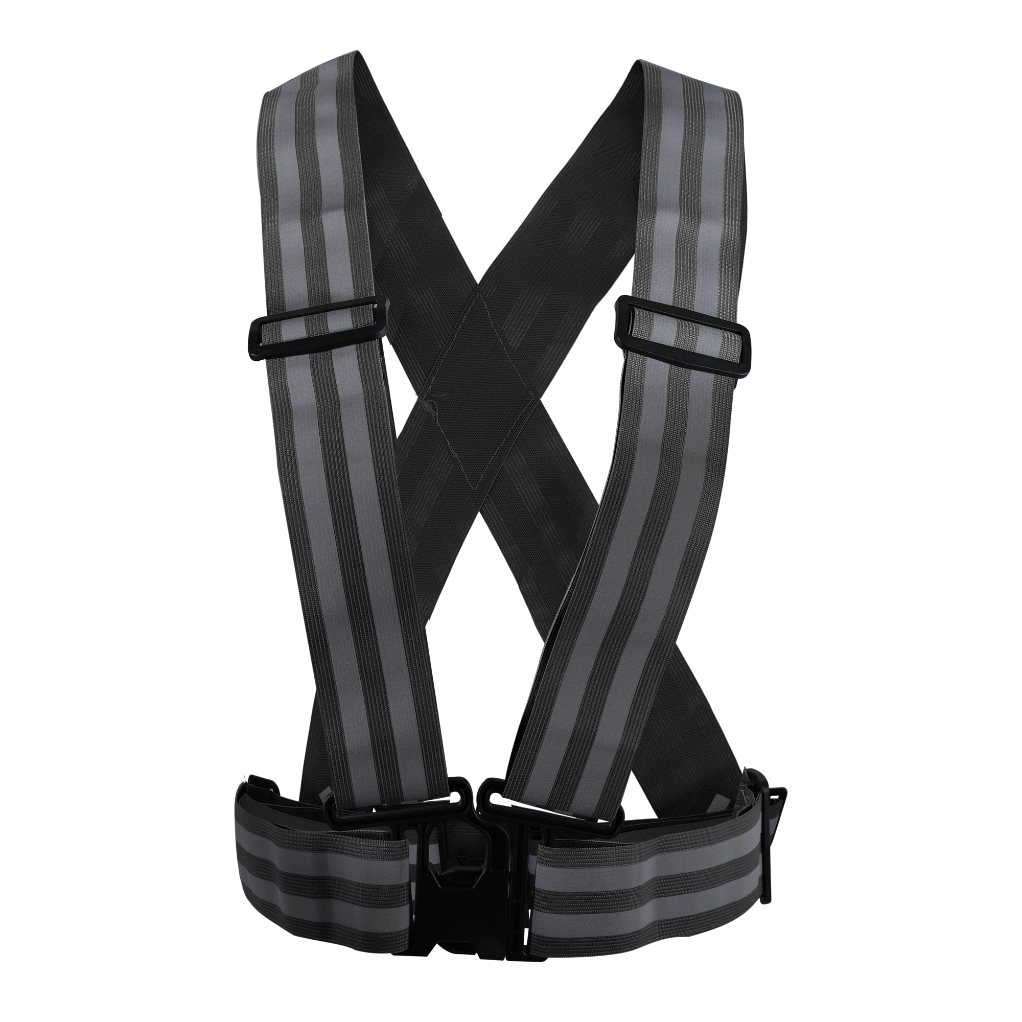 Unique Bargains High Visibility Safety Walking Cycling Reflective Vest Black