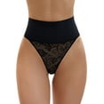thumbnail image 1 of Unique Bargains High Waisted Breathable Stretch Lace Briefs 2XL Black, 1 of 6