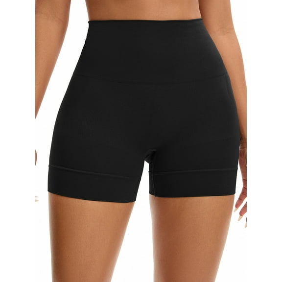 Unique Bargains High Waisted Seamless Control Panties L Black