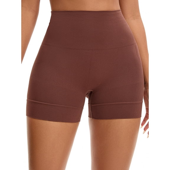 Unique Bargains High Waisted Seamless Control Panties L Coffee