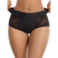 thumbnail image 1 of Unique Bargains High Wasited Lace Full Coverage Panties M Black, 1 of 6