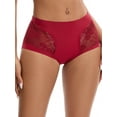 thumbnail image 1 of Unique Bargains High Wasited Lace Full Coverage Panties XL Red, 1 of 6
