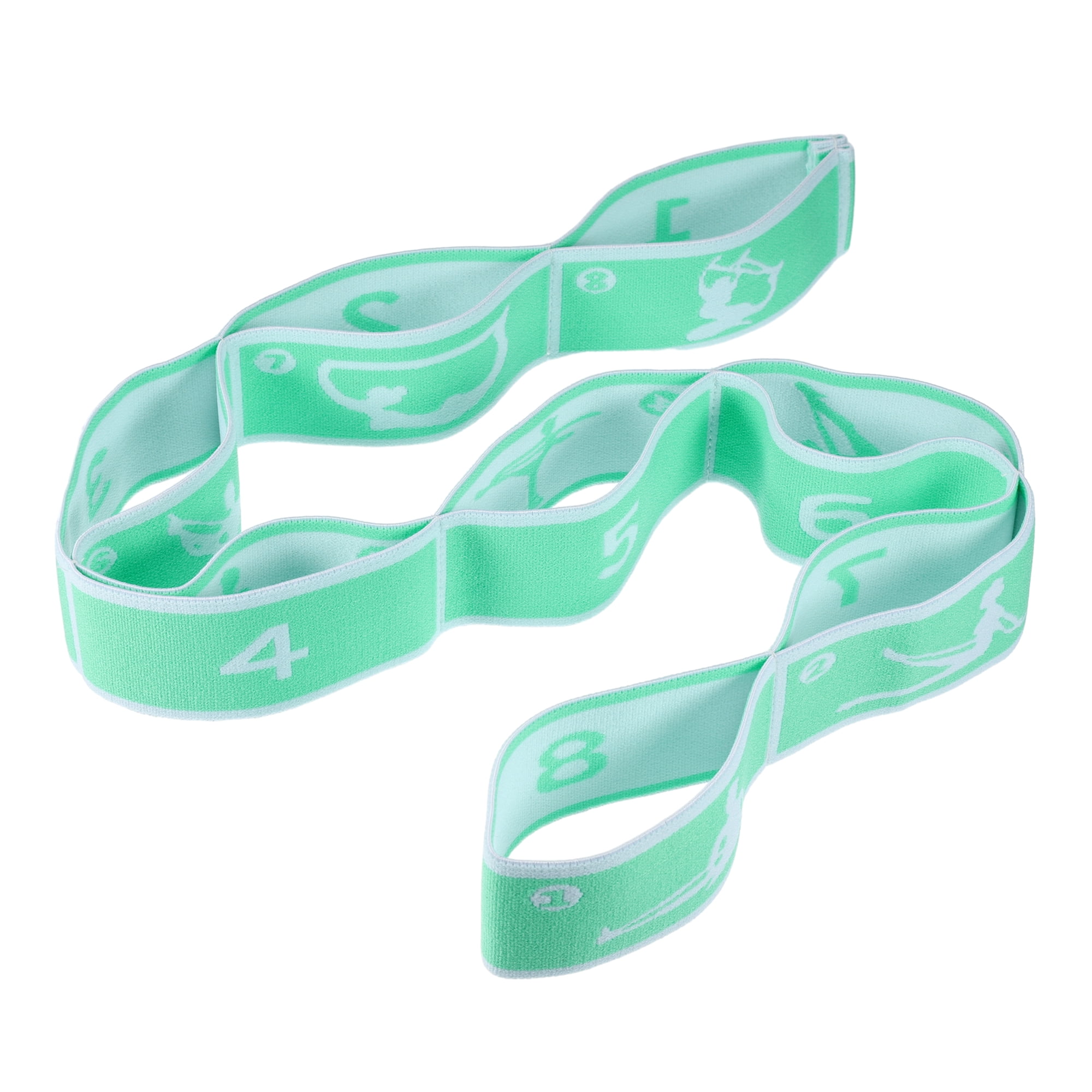 Unique Bargains Highly Yoga Stretching Band with 8 Loops for Effective Stretching Green