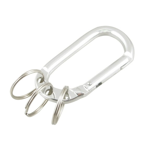 Unique Bargains Hiking Camping Loaded Gate D Shape Silver Tone Carabiner Hook