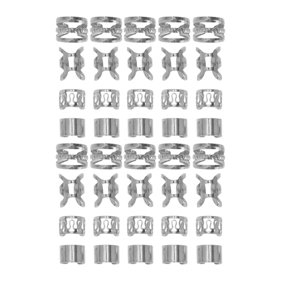 Unique Bargains Hollow 4 Styles Hair Cuffs Dreadlock 40 Pcs Silver Tone