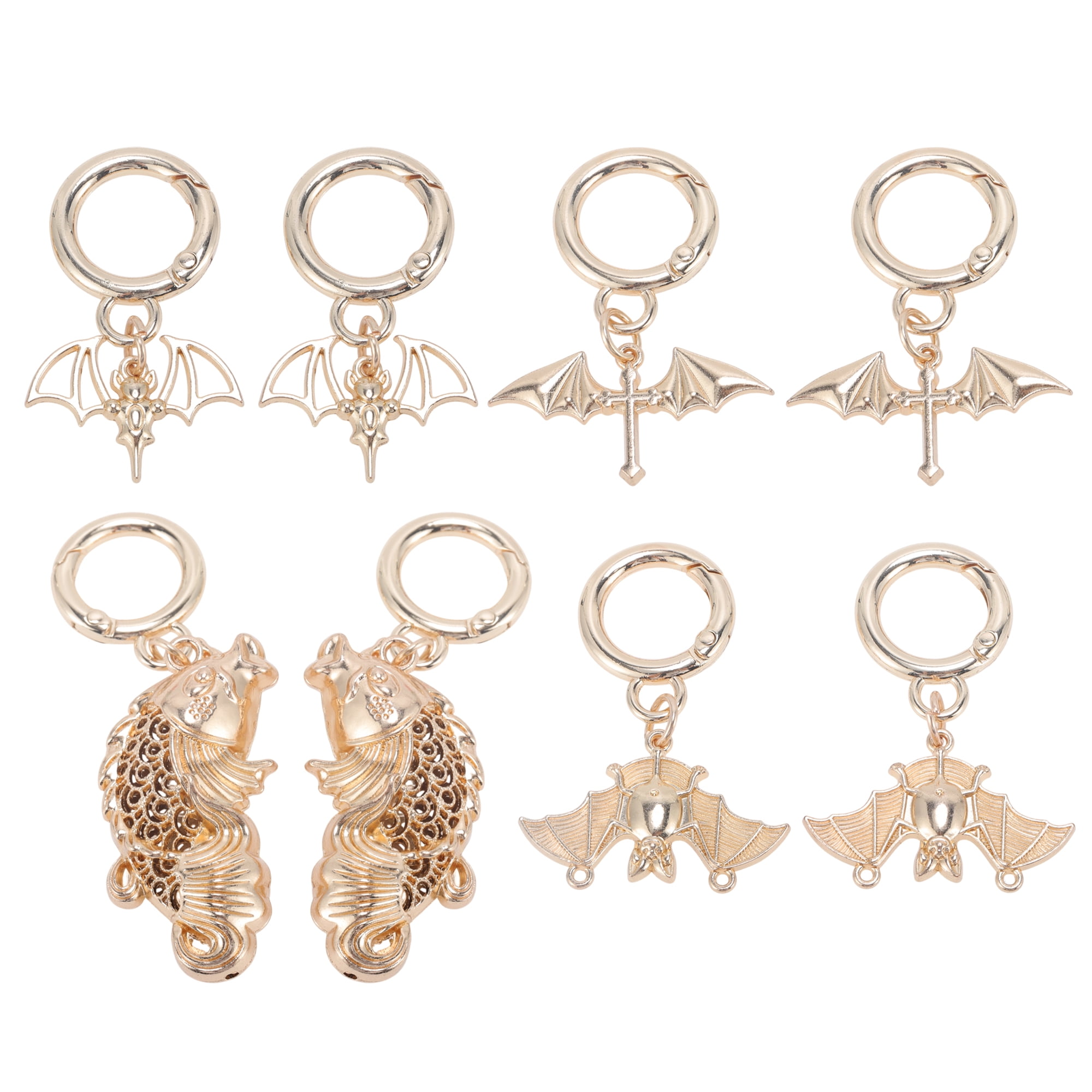 Unique Bargains Hollow Bat Shoelace Charms 4 Pair Gold Tone