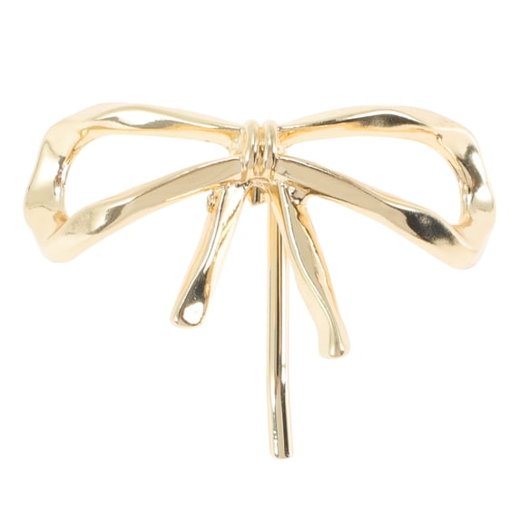 Unique Bargains Hollow Bow Ponytail Buckle Hair Clip for Women 1 Pc Gold Tone