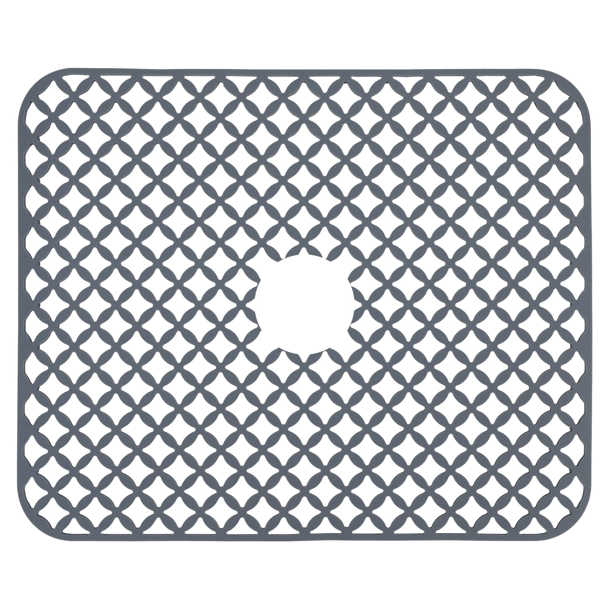 Unique Bargains Hollow Design Easy Clean Kitchen Counter Mat Gray 13.6*11.6*0.35 inch