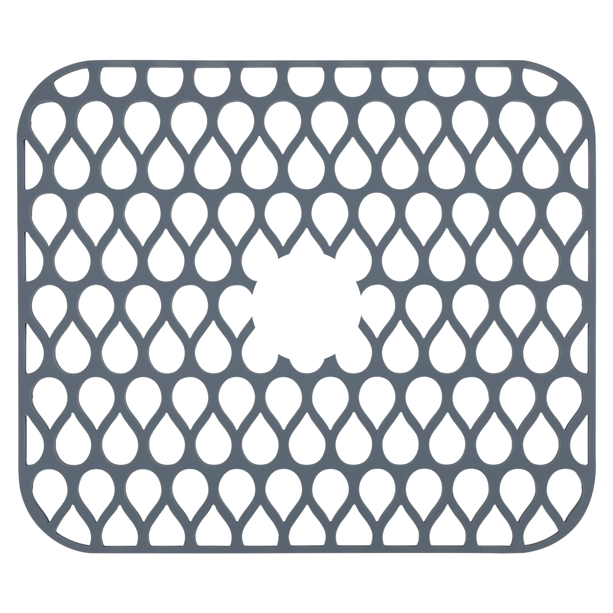 Unique Bargains Hollow Design Easy Clean Kitchen Counter Mat Gray 13.6*11.6*0.4 inch