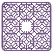 Unique Bargains Hollow Design Silicone Dish Drying Mat Purple 11.8*11.8 inch