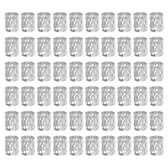 Unique Bargains Hollow Hair Cuffs Dreadlock 60 Pcs Silver Tone