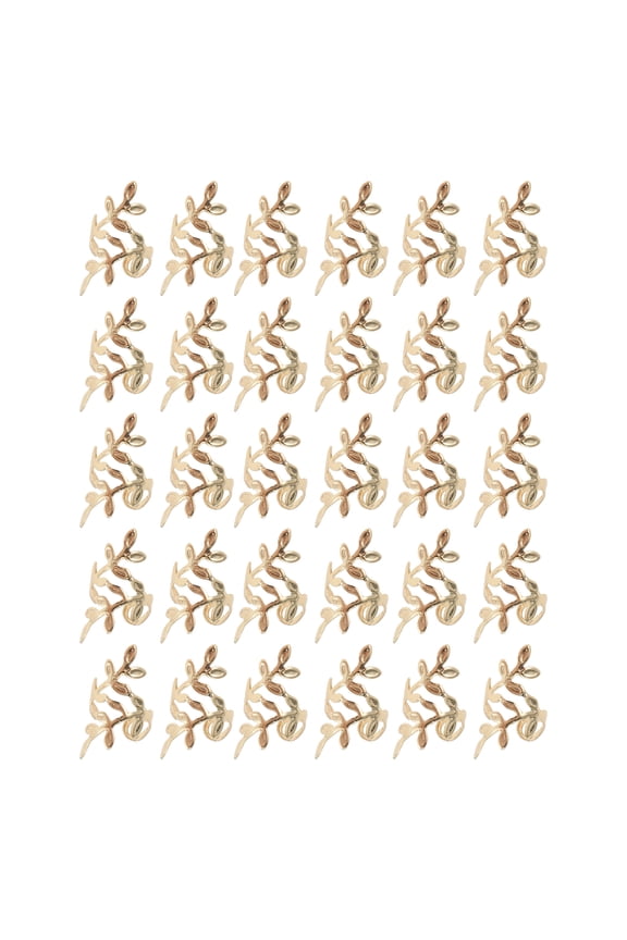 Hollow Leaf Hair Cuffs Dreadlock 30 Pcs Gold Tone