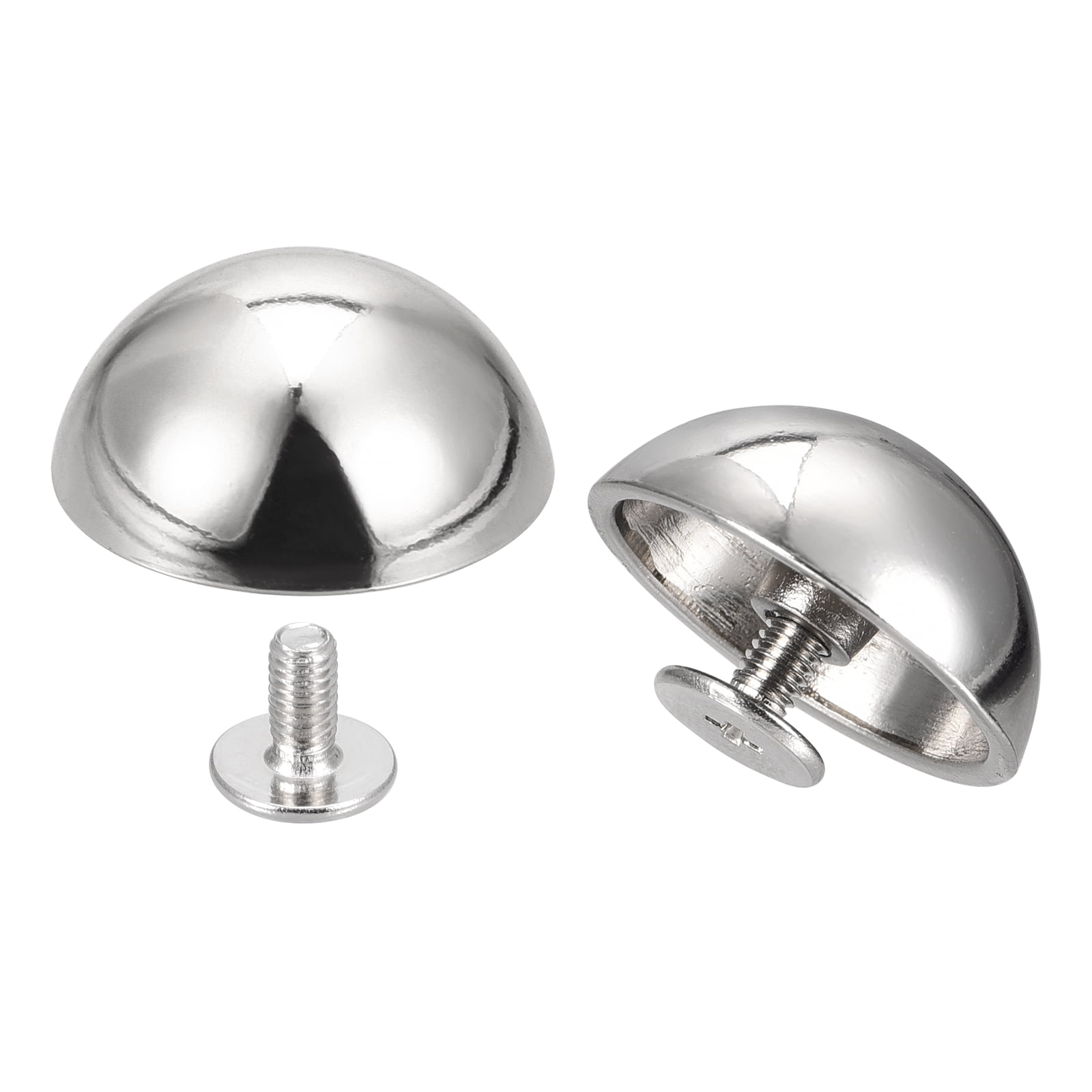 Unique Bargains Hollow Round Head Leather Studs Screw Back Rivets Silver Tone 20x9mm