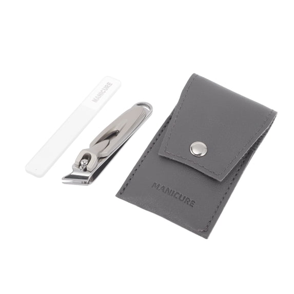 Unique Bargains Hollow Shape Nail Clippers 1 Set Silver Tone