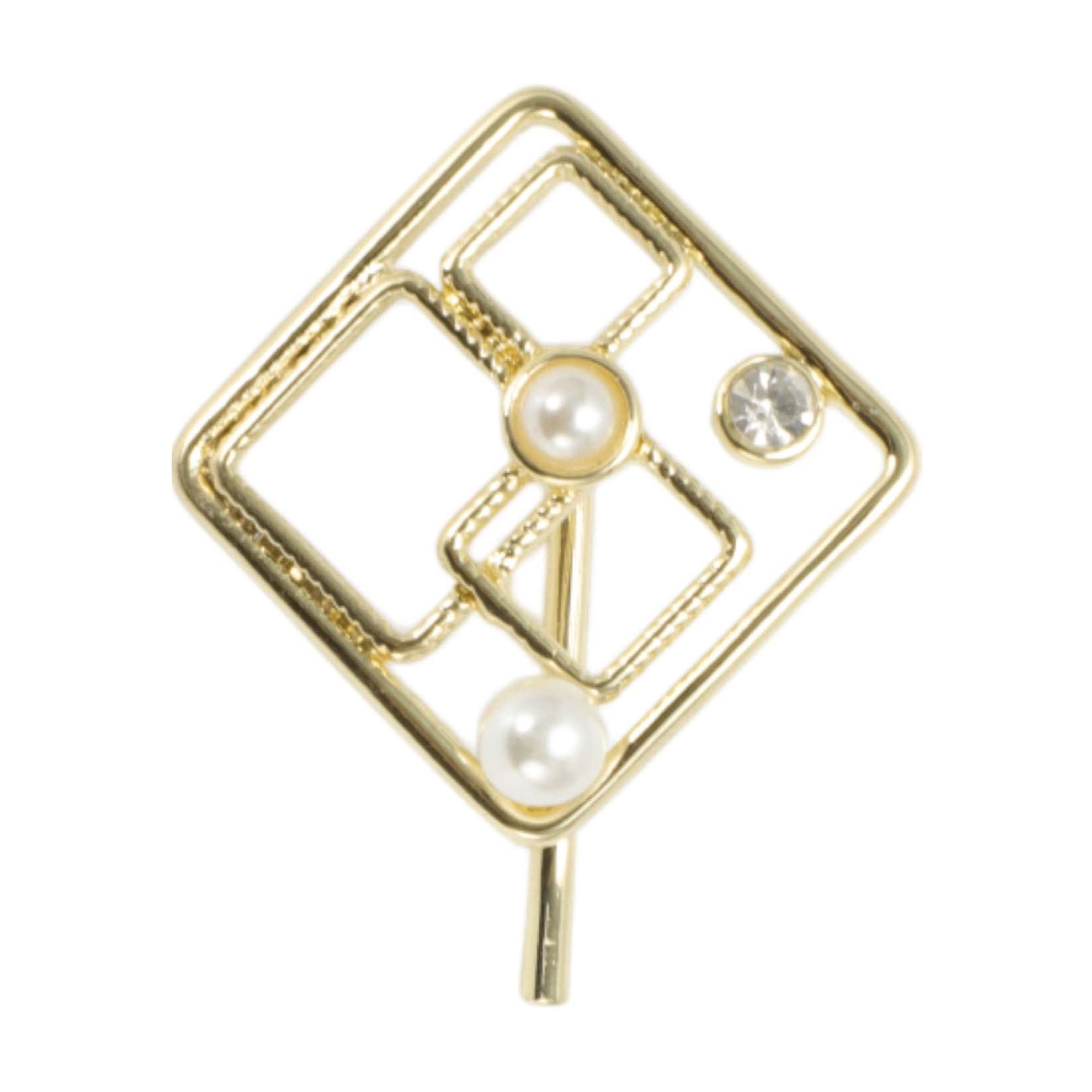 Unique Bargains Hollow Square Ponytail Buckle Hair Clip for Women 1 Pc Gold Tone