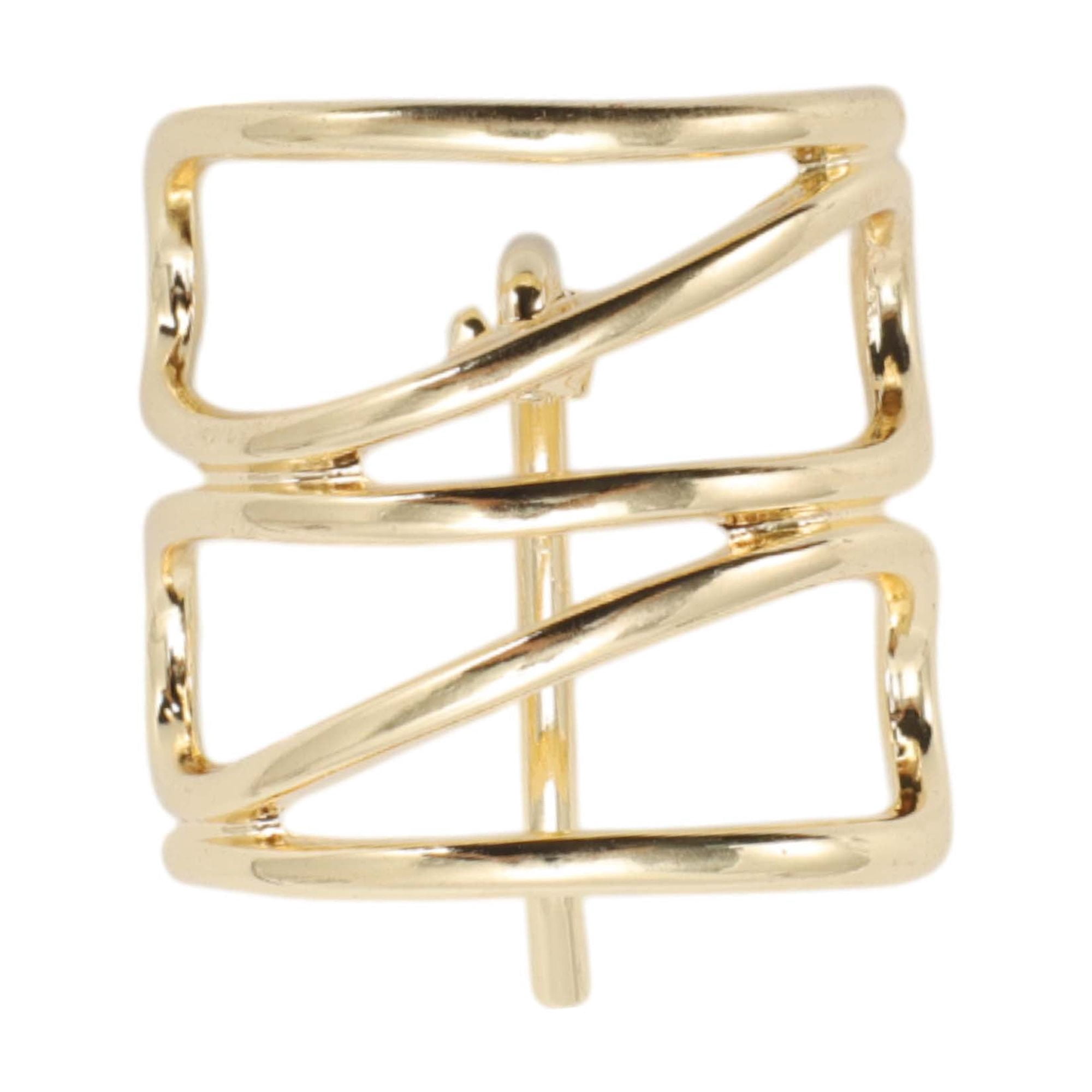 Unique Bargains Hollow U-shaped Ponytail Buckle Hair Clip for Women Gold Tone