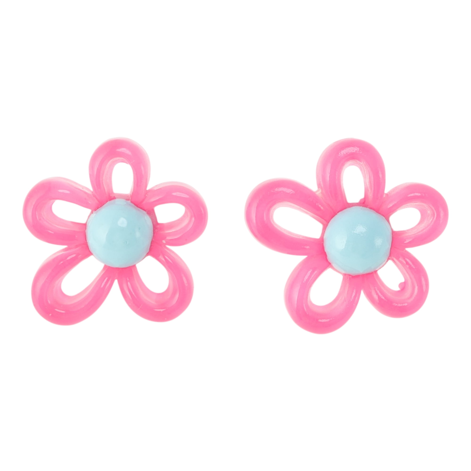 Unique Bargains Hollow-out Flower Shoelace Charms 1 Pair Rose Red