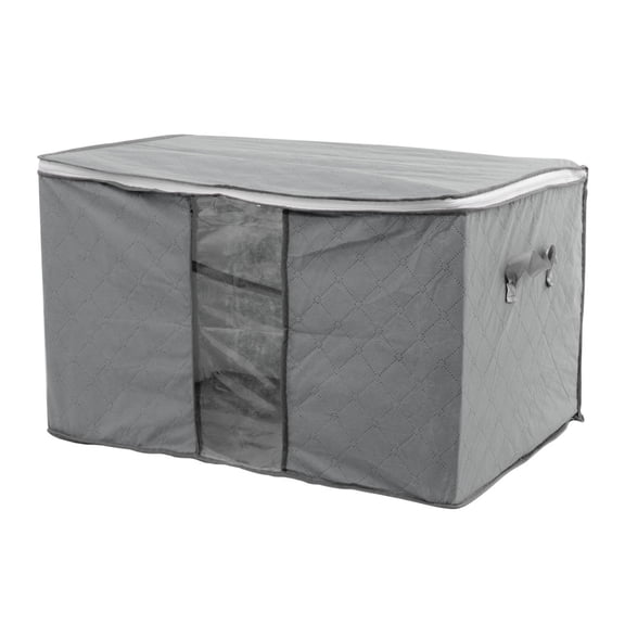 Unique Bargains Home Bedding Quilt Blanket Pillow Dustproof Storage Bag Organizer Gray
