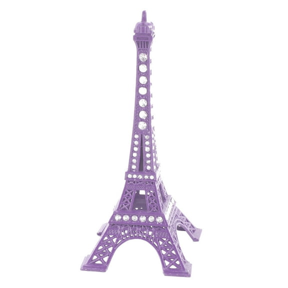 Unique Bargains Home Dresser Metal Miniature Statue Paris Souvenir Decor Purple Eiffel Tower Model for Christmas