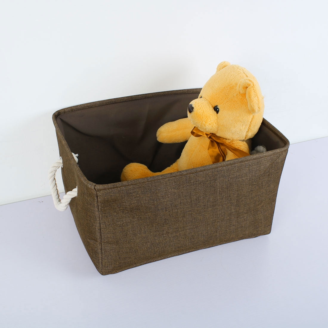 Unique Bargains Home Linen Storage Bin Basket Closet Clothes Box Container Organizer Chocolate