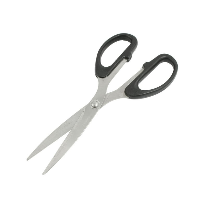 Unique Bargains Home Office Black Plastic Grip Sharp Metal Scissors Shear