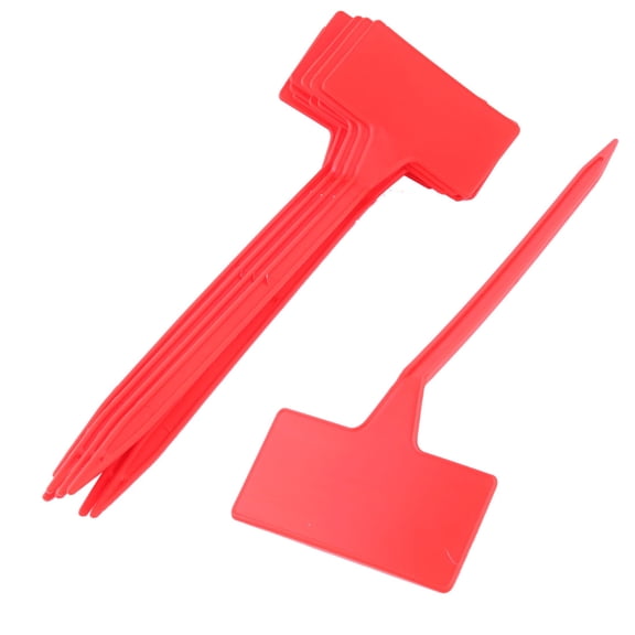 Unique Bargains Home Outdoor Garden Plastic Plant Seed Name Marking Tag Label Marker Red 10Pcs