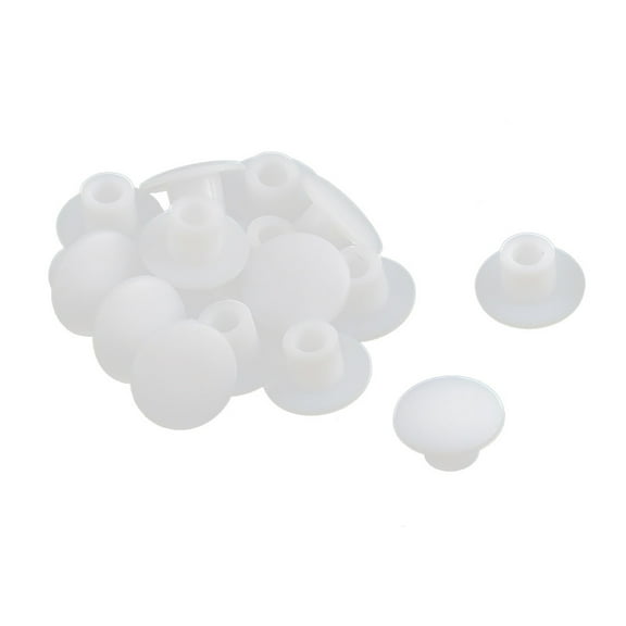 Unique Bargains Home Plastic Round Flush Mount Cable Connector Hole Plugs Covers White 5mm 16pcs